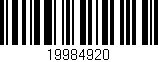 Código de barras (EAN, GTIN, SKU, ISBN): '19984920'
