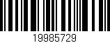 Código de barras (EAN, GTIN, SKU, ISBN): '19985729'