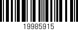 Código de barras (EAN, GTIN, SKU, ISBN): '19985915'