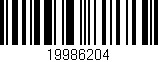 Código de barras (EAN, GTIN, SKU, ISBN): '19986204'