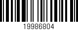 Código de barras (EAN, GTIN, SKU, ISBN): '19986804'