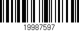 Código de barras (EAN, GTIN, SKU, ISBN): '19987597'