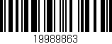 Código de barras (EAN, GTIN, SKU, ISBN): '19989863'