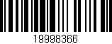 Código de barras (EAN, GTIN, SKU, ISBN): '19998366'