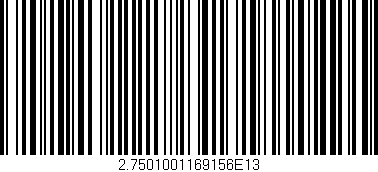 Código de barras (EAN, GTIN, SKU, ISBN): '2.7501001169156E13'