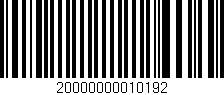 Código de barras (EAN, GTIN, SKU, ISBN): '20000000010192'