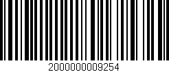 Código de barras (EAN, GTIN, SKU, ISBN): '2000000009254'