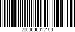 Código de barras (EAN, GTIN, SKU, ISBN): '2000000012193'