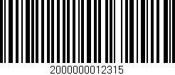 Código de barras (EAN, GTIN, SKU, ISBN): '2000000012315'