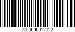 Código de barras (EAN, GTIN, SKU, ISBN): '2000000012322'