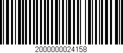Código de barras (EAN, GTIN, SKU, ISBN): '2000000024158'