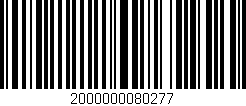 Código de barras (EAN, GTIN, SKU, ISBN): '2000000080277'