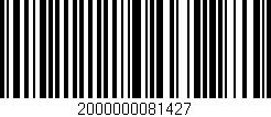 Código de barras (EAN, GTIN, SKU, ISBN): '2000000081427'