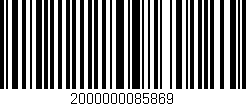 Código de barras (EAN, GTIN, SKU, ISBN): '2000000085869'