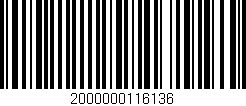 Código de barras (EAN, GTIN, SKU, ISBN): '2000000116136'
