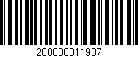 Código de barras (EAN, GTIN, SKU, ISBN): '200000011987'