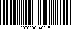 Código de barras (EAN, GTIN, SKU, ISBN): '2000000140315'