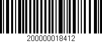 Código de barras (EAN, GTIN, SKU, ISBN): '200000018412'
