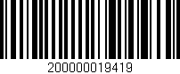 Código de barras (EAN, GTIN, SKU, ISBN): '200000019419'