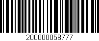 Código de barras (EAN, GTIN, SKU, ISBN): '200000058777'