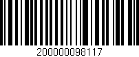 Código de barras (EAN, GTIN, SKU, ISBN): '200000098117'