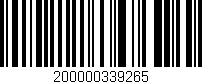 Código de barras (EAN, GTIN, SKU, ISBN): '200000339265'