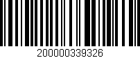 Código de barras (EAN, GTIN, SKU, ISBN): '200000339326'