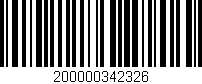 Código de barras (EAN, GTIN, SKU, ISBN): '200000342326'