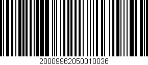 Código de barras (EAN, GTIN, SKU, ISBN): '20009962050010036'