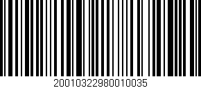Código de barras (EAN, GTIN, SKU, ISBN): '20010322980010035'