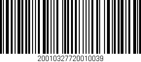 Código de barras (EAN, GTIN, SKU, ISBN): '20010327720010039'