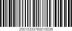 Código de barras (EAN, GTIN, SKU, ISBN): '20010333760010038'