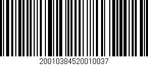 Código de barras (EAN, GTIN, SKU, ISBN): '20010384520010037'