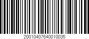 Código de barras (EAN, GTIN, SKU, ISBN): '20010407640010035'