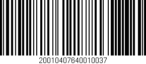 Código de barras (EAN, GTIN, SKU, ISBN): '20010407640010037'