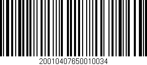 Código de barras (EAN, GTIN, SKU, ISBN): '20010407650010034'