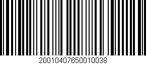 Código de barras (EAN, GTIN, SKU, ISBN): '20010407650010038'