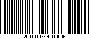 Código de barras (EAN, GTIN, SKU, ISBN): '20010407660010035'