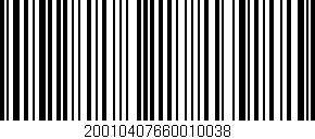 Código de barras (EAN, GTIN, SKU, ISBN): '20010407660010038'
