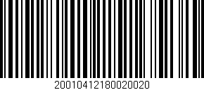 Código de barras (EAN, GTIN, SKU, ISBN): '20010412180020020'