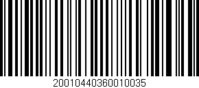 Código de barras (EAN, GTIN, SKU, ISBN): '20010440360010035'