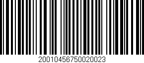 Código de barras (EAN, GTIN, SKU, ISBN): '20010456750020023'