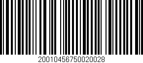 Código de barras (EAN, GTIN, SKU, ISBN): '20010456750020028'