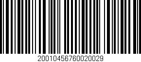 Código de barras (EAN, GTIN, SKU, ISBN): '20010456760020029'