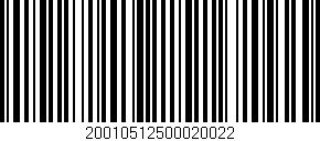 Código de barras (EAN, GTIN, SKU, ISBN): '20010512500020022'