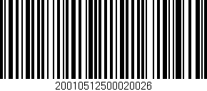 Código de barras (EAN, GTIN, SKU, ISBN): '20010512500020026'