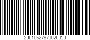 Código de barras (EAN, GTIN, SKU, ISBN): '20010527670020020'