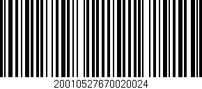 Código de barras (EAN, GTIN, SKU, ISBN): '20010527670020024'