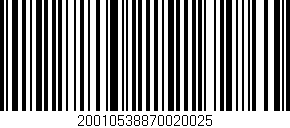 Código de barras (EAN, GTIN, SKU, ISBN): '20010538870020025'
