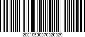 Código de barras (EAN, GTIN, SKU, ISBN): '20010538870020029'